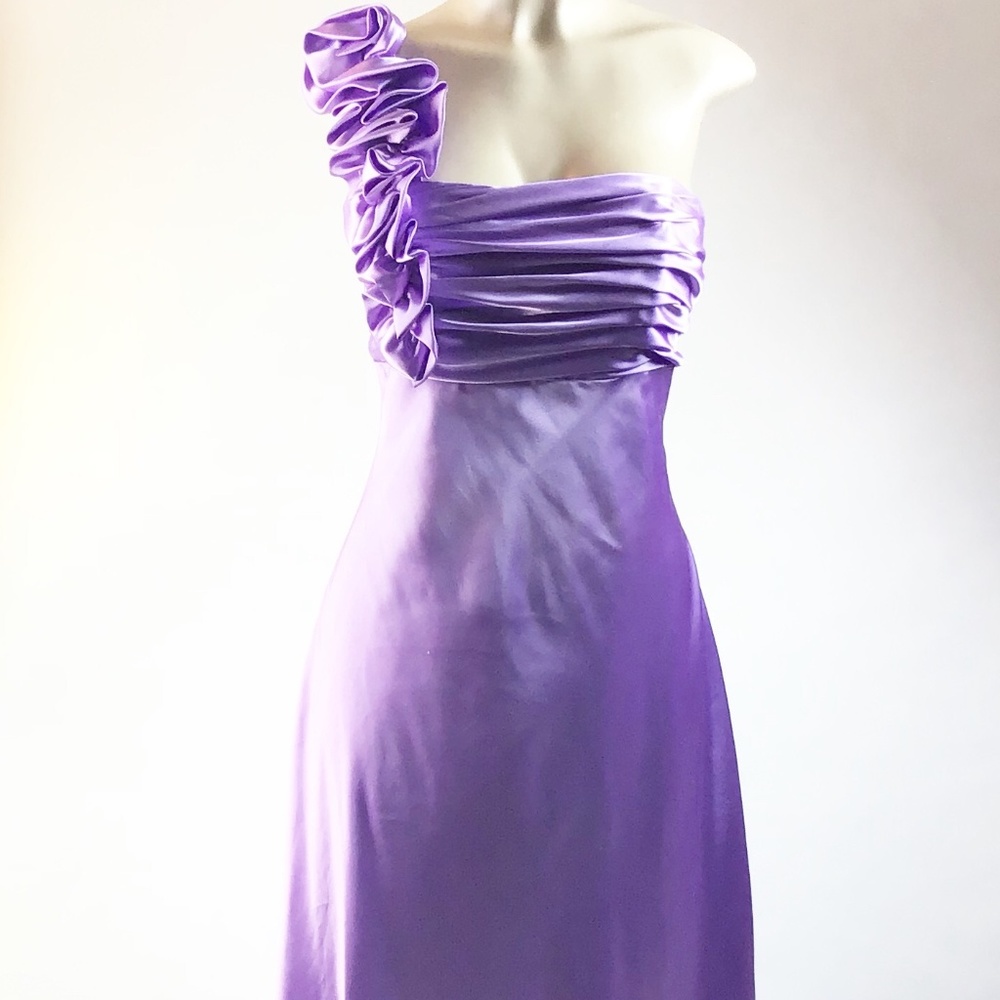 Vintage Jessica McClintock for Gunne Sax Lilac‎ Purple satin Evening Gown Size 9